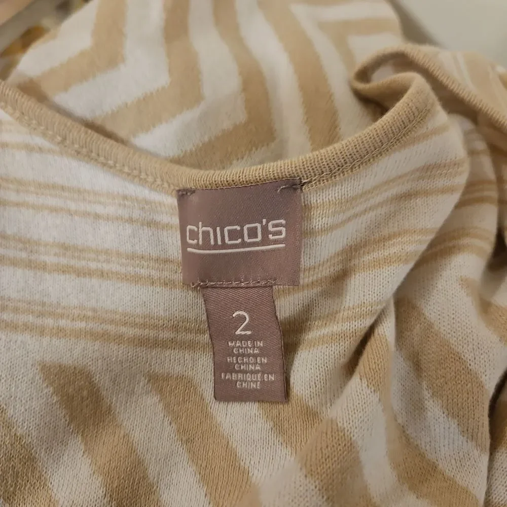 Chico's Tan and Cream Sweater Vest